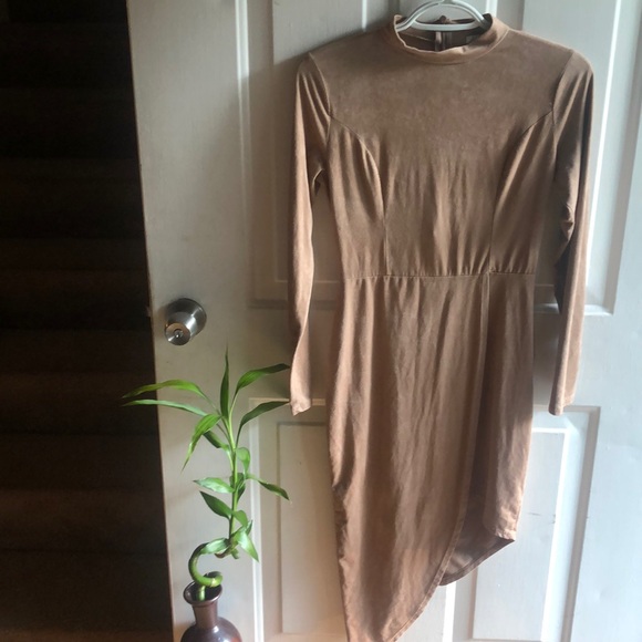 Charlotte Russe Dresses & Skirts - Suede tan soft dress